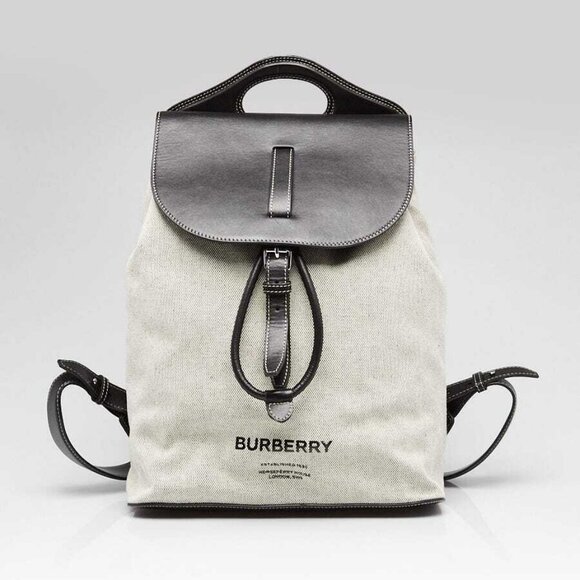Burberry Archive Beige Canvas Wilfin Icon Stripe Backpack Bag - Picture 1 of 10